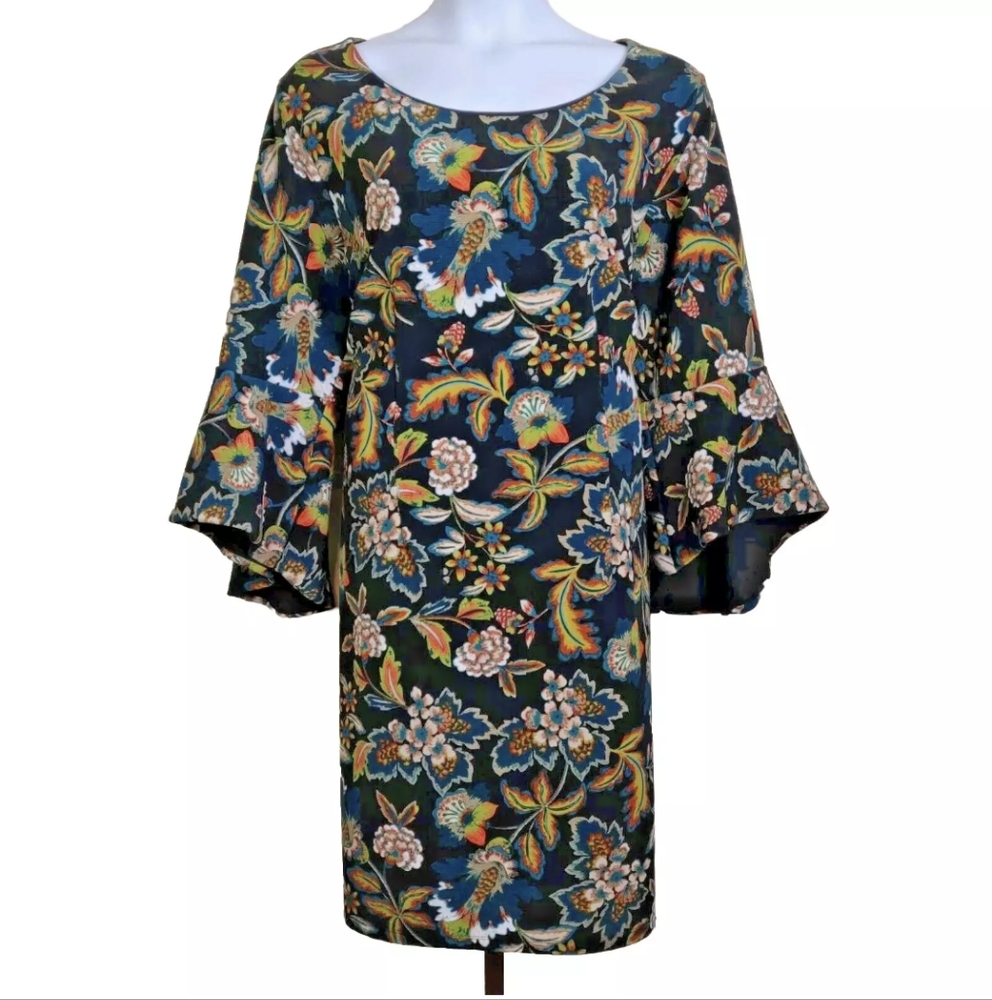 INC International Concepts Woman Plus Size 3X Floral Bell Sleeve Shift Dress